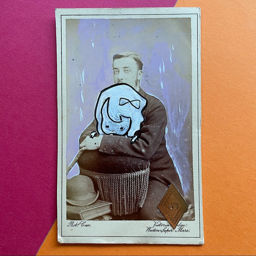 Altered art - Antique CDV - Here